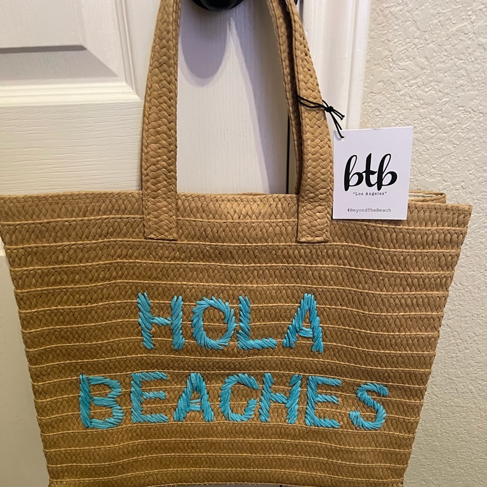 Lined straw tote from Beyond the Beach